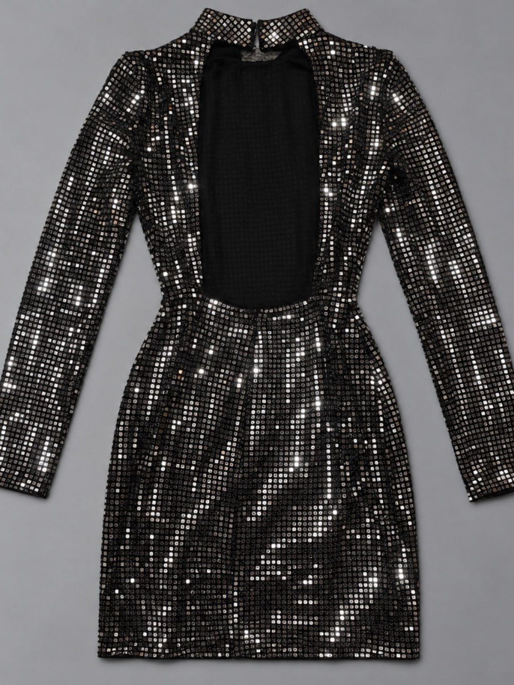 Black Sequin One Shoulder Mini Dress – Size S - Picture 2 of 3